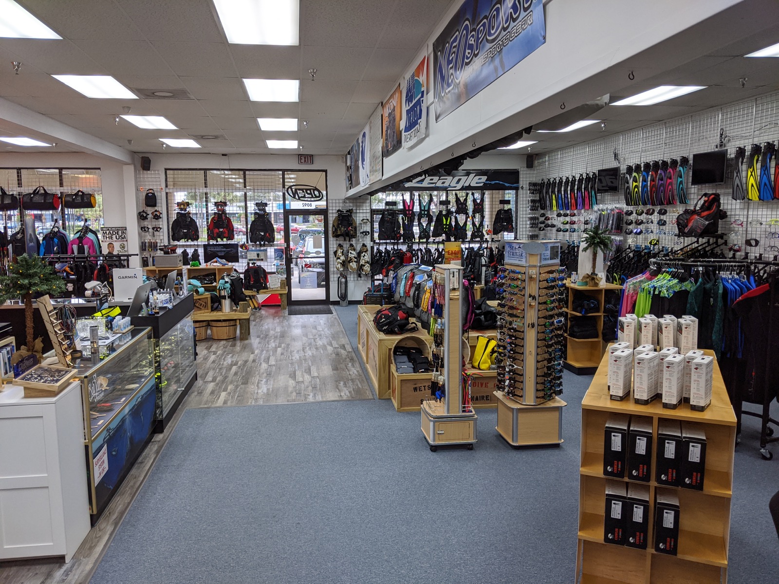 Scuba shop gear sales area